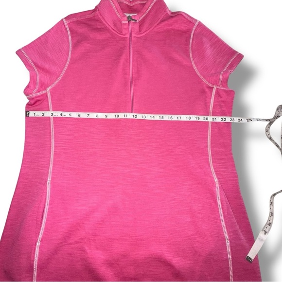 NWT TOMMY BAHAMA Tobago Bay Half-Zip Short-Sleeve Dress - XL Pink Ruffle - Picture 6 of 14